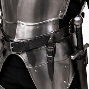 Medieval BARBUTA Full Plate Armor Suit – Italian Knight Armor Costume With BARBUTA Helmet – Steel LARP Cosplay Armor image 5