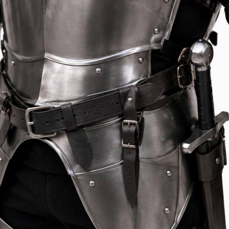 Medieval BARBUTA Full Plate Armor Suit – Italian Knight Armor Costume With BARBUTA Helmet – Steel LARP Cosplay Armor image 5