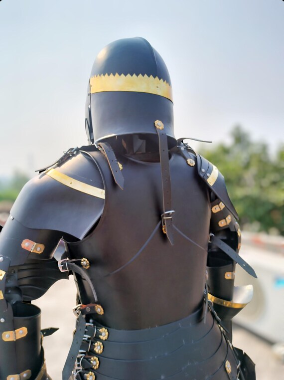 Armatura Cavaliere Medievale Costume Armatura Medievale Nera