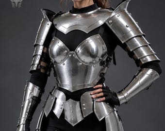 Women’s Full Plate Armor, Female Knight Armor Set, Medieval Steel Armor, Lady Knight Costume, Fantasy Warrior LARP Cosplay
