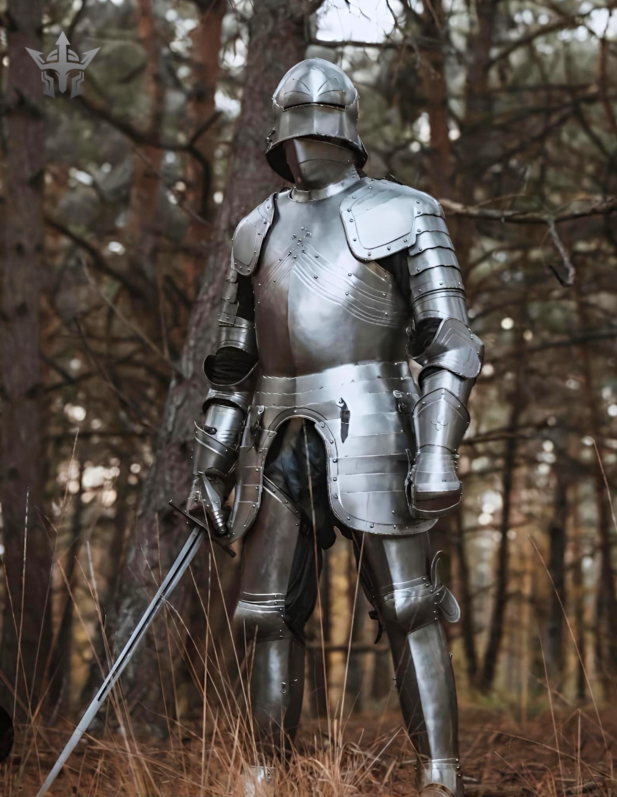 ゴシック騎士のフルプレートアーマースーツ | 18ゲージスチール製LARP