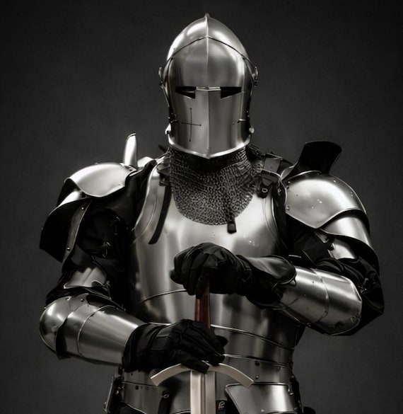 18-Gauge Steel Barbuta Knight Armor Set • Medieval Reenactment LARP Cosplay • Full Body Plate Armor