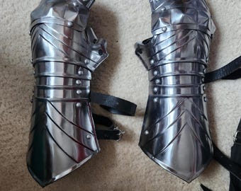 Handmade Steel Knight Gauntlets | Crusader Templar Gloves, Full Arm Armor