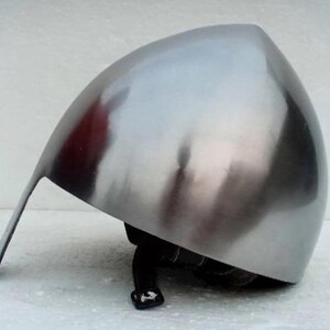Handmade Medieval Nasal Helmet: 18 Gauge Steel Viking Battle Armor image 2