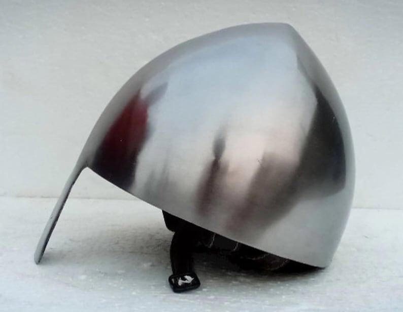Handmade Medieval Nasal Helmet: 18 Gauge Steel Viking Battle Armor image 2