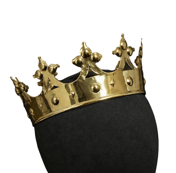 Royal Medieval Crown for King & Queen, Handmade Brass Crown  display picture 3