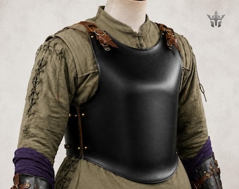 Blackened Steel Cuirass Armor, Dark Knight Breastplate, LARP Cosplay Reenactment Chest Armor