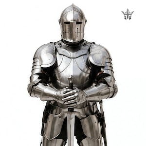 Medieval BARBUTA Full Plate Armor Suit – Italian Knight Armor Costume With BARBUTA Helmet – Steel LARP Cosplay Armor image 1