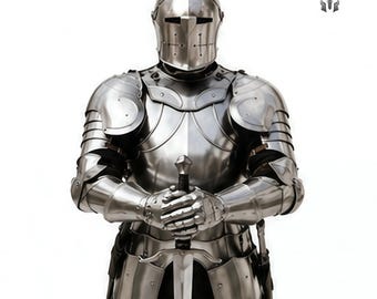 Medeltida BARBUTA Helplåtsrustning – Italiensk Riddarrustning Med BARBUTA Hjälm – Stål LARP Cosplay Rustning