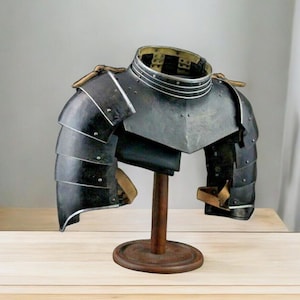 Medieval Steel Gorget with Pauldrons: Battle Ready Armor