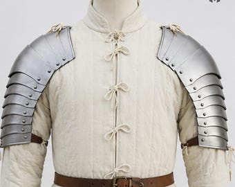 Medieval Steel Pauldrons Shoulder Armor | Articulated Knight Spaulders | LARP Cosplay Armor | Renaissance Costume