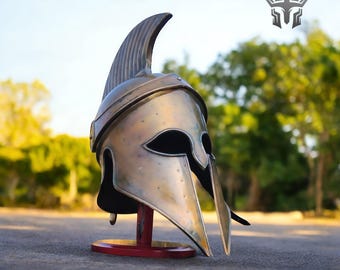 Medieval Corinthian Helmet: Greek Spartan Knight Armor, Halloween Costume