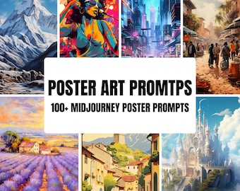 Arte do pôster Prompts no meio da jornada, Arte AI, Prompt no meio da jornada, Arte AI no meio da jornada, Arte digital, Impressão digital