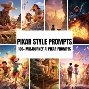 Midjourney Pixar Style Prompts, Midjourney Prompts, Pixar Characters, Ai Art, Ai Generated, Digital Print