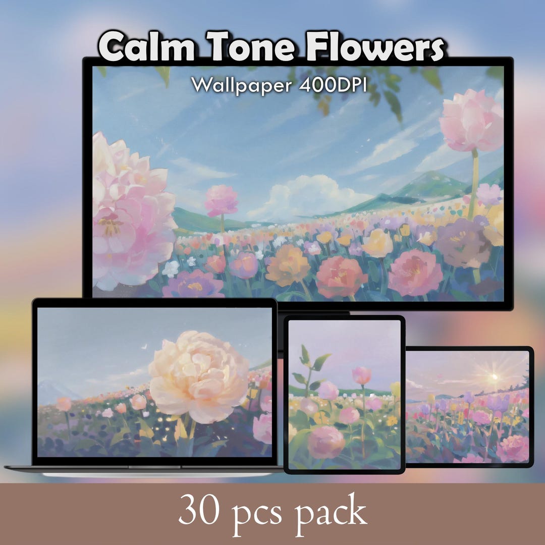 Calm Tone Flowers Moody Wallpapers Pastel Wallpaper Desktop Wallpaper