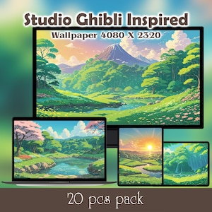Lofi Spring Landscapes Wallpaper Studio ghibli inspired desktop wallpaper laptop wallpaper macbook wallpaper anime wallpaper background