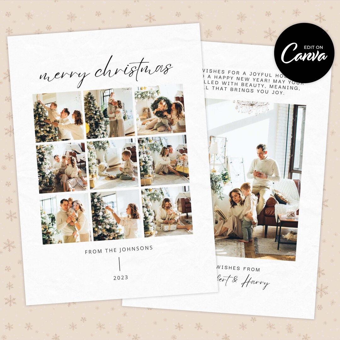 Family Photo Christmas Card Template - Easy to Edit Canva Template ...