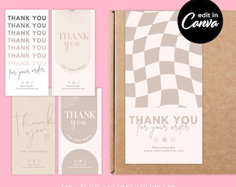 Box Seal Sticker Template - Easy To Edit Canva Templates - Editable Printable Beige Aesthetic Box Sealing Label Packaging Design - MD0092