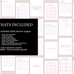 2026 Coquette Pink Planner Template With Covers, Printable Digital PDF ...