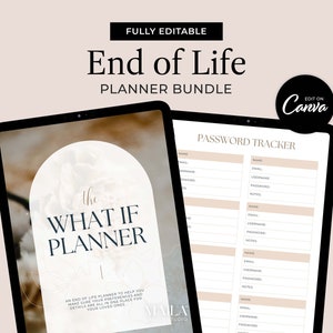 End Of Life Planner - Bearbeitbar, befüllbar, druckbar, Was wäre wenn Notfall-Lebens-Organizer- & -Planungsmappe - Canva-Vorlage - MD0017