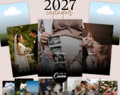 2027 Calendar Template with Photos, Easy To Edit Canva Templates, Personalizable Custom DIY Make Your Family Photo Calendar Christmas Gift