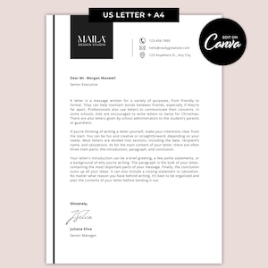 Plantilla de membrete limpia y moderna - Plantillas Canva fáciles de editar - Membrete corporativo profesional imprimible editable - MD0129