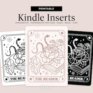 印刷可能なKindleカバーインサート - Kindle電子書籍リーダー用クリアケース用ペーパーインサート - Paperwhite Fire Oasis Basic用DIYブックアクセサリー