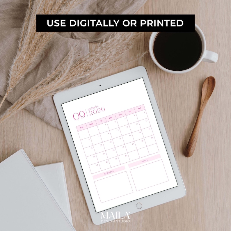 2026 Coquette Pink Planner Template With Covers, Printable Digital PDF ...