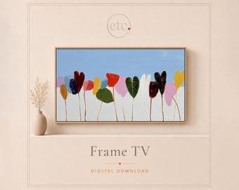 Spring Frame TV Art, Colorful Flowers Garden Screen Wallpaper