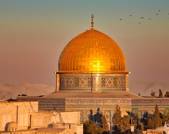 Impresión de la Cúpula de la Roca de Jerusalén, arte mural de la Tierra Santa de Israel