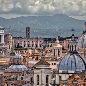 Rooftops of Rome Print, Wall Art of Rome Cityscape