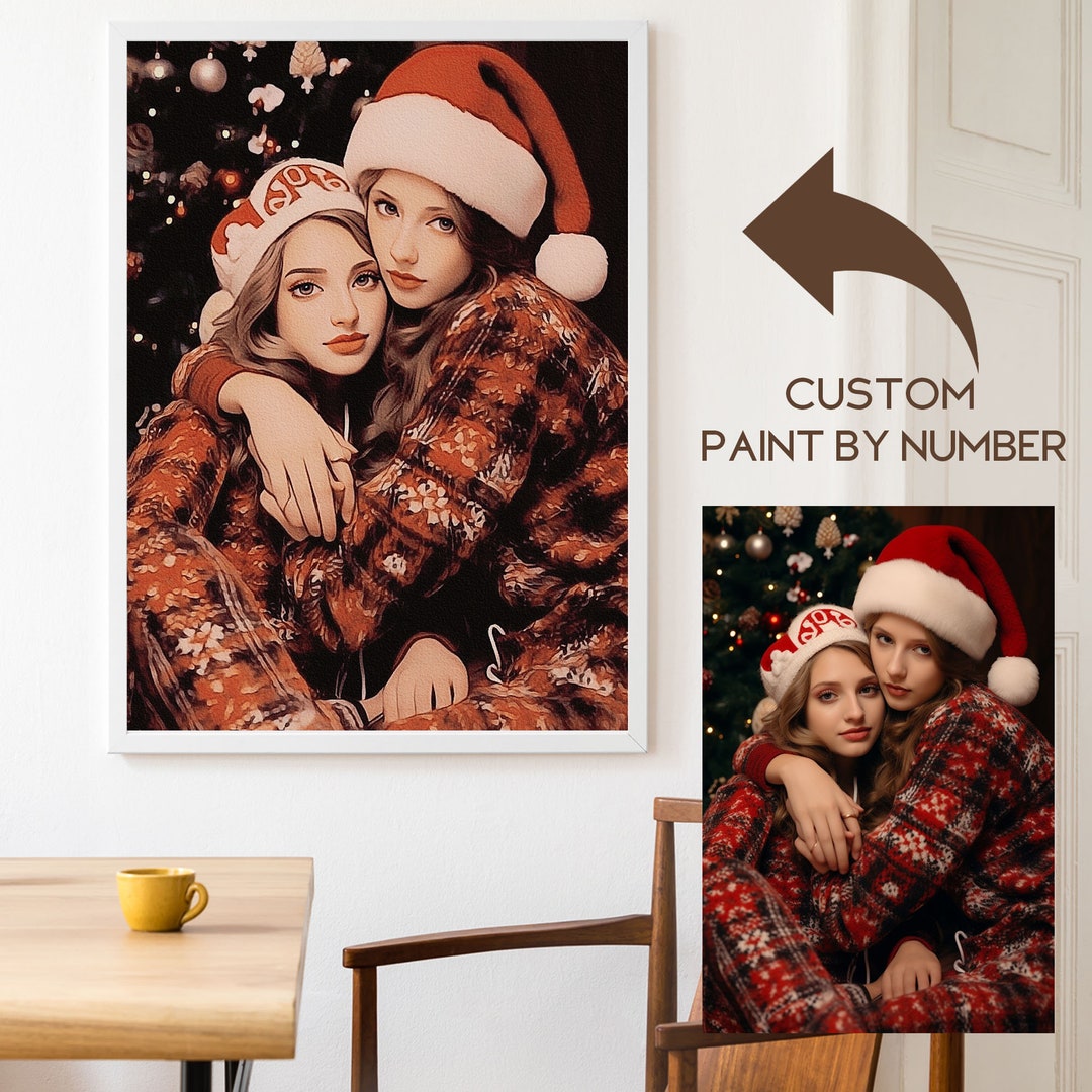 Custom Paint by Number Kit for Christmaspaint Your Phototransfer Your