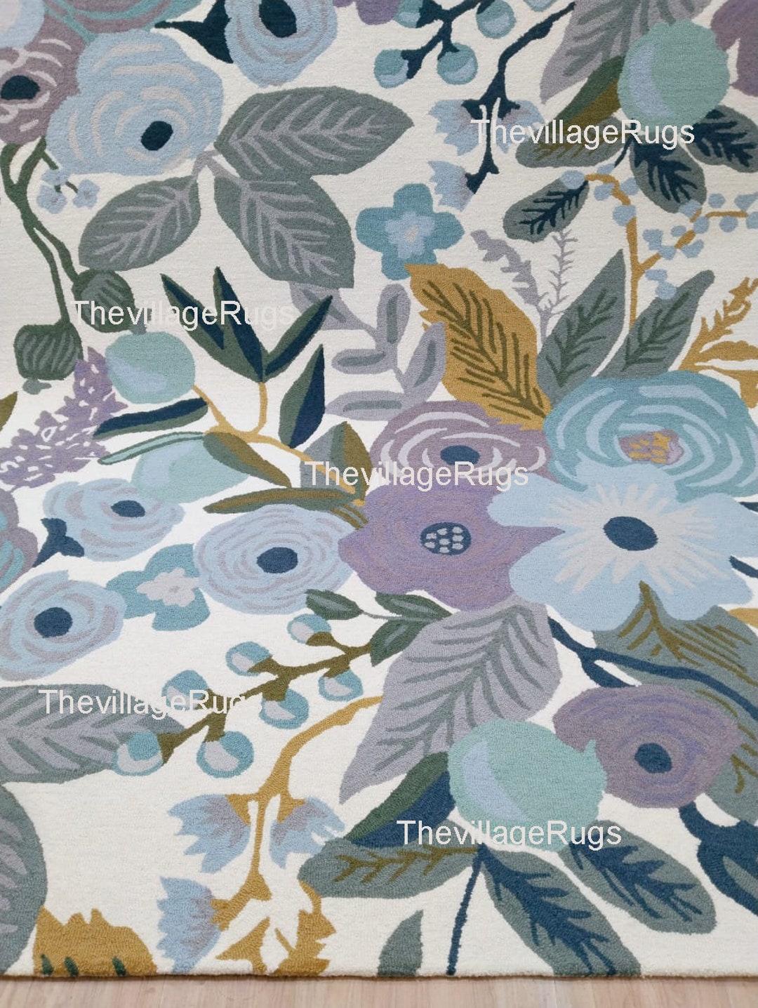 New Floral Hand Tufted Rug Handmade 100% Woolen Rug Beautiful Flower ...