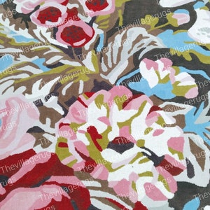 Beautiful Floral Hand Tufted Rug Handmade 100% Wool Rug Luxury Colorful ...
