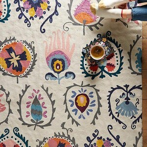 Antique Floral Hand Tufted Rug Beautiful Modern Rug Handmade 100% Wool ...
