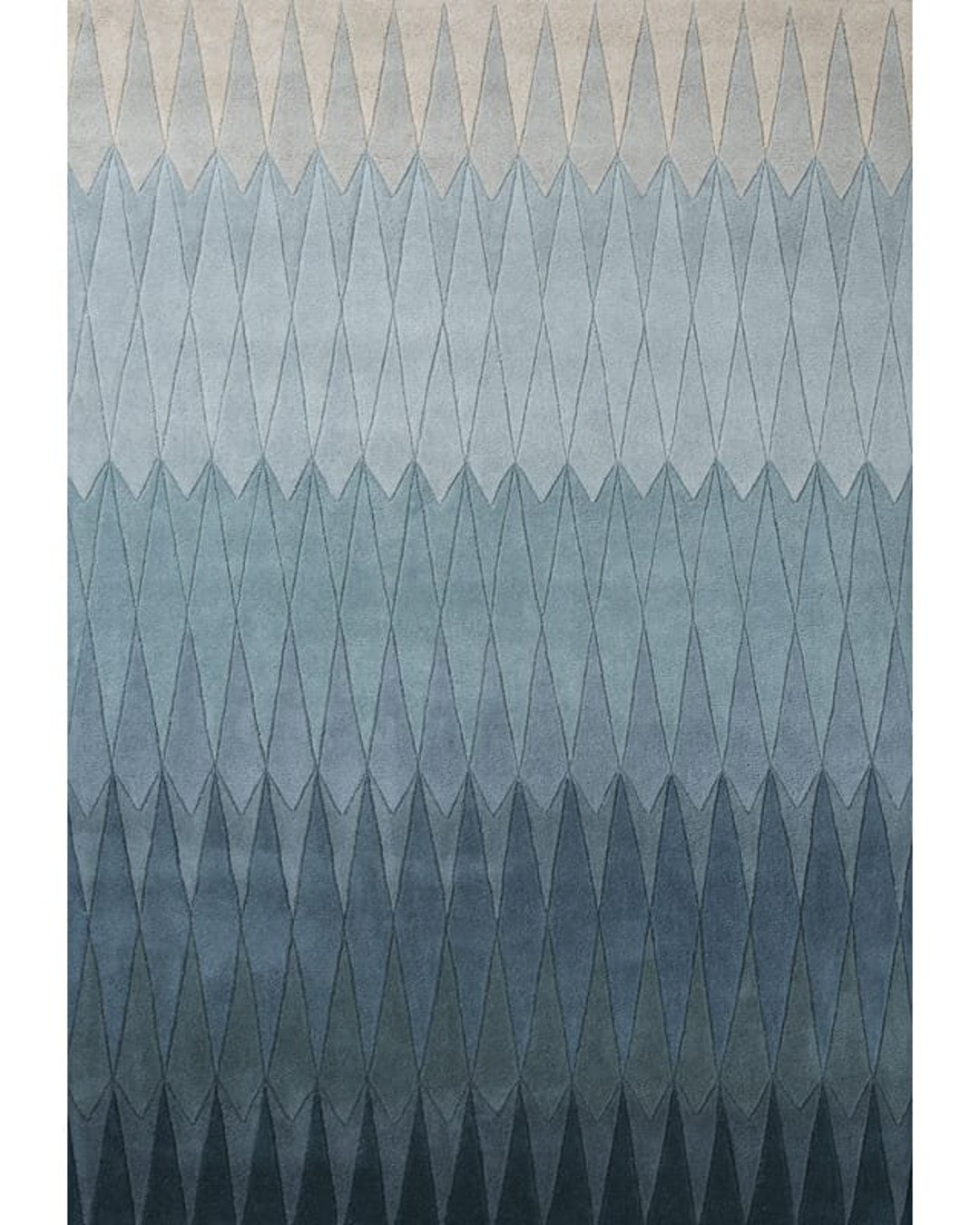 Living Dining Room Ombre Rug Tonal Blue Hand Tufted Rug Handmade 100% ...