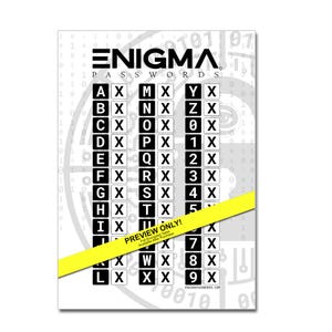 Ferramenta de criptografia de senha para impressão / cartão de senha – Melhore sua segurança cibernética criando senhas inquebráveis com um código Enigma.