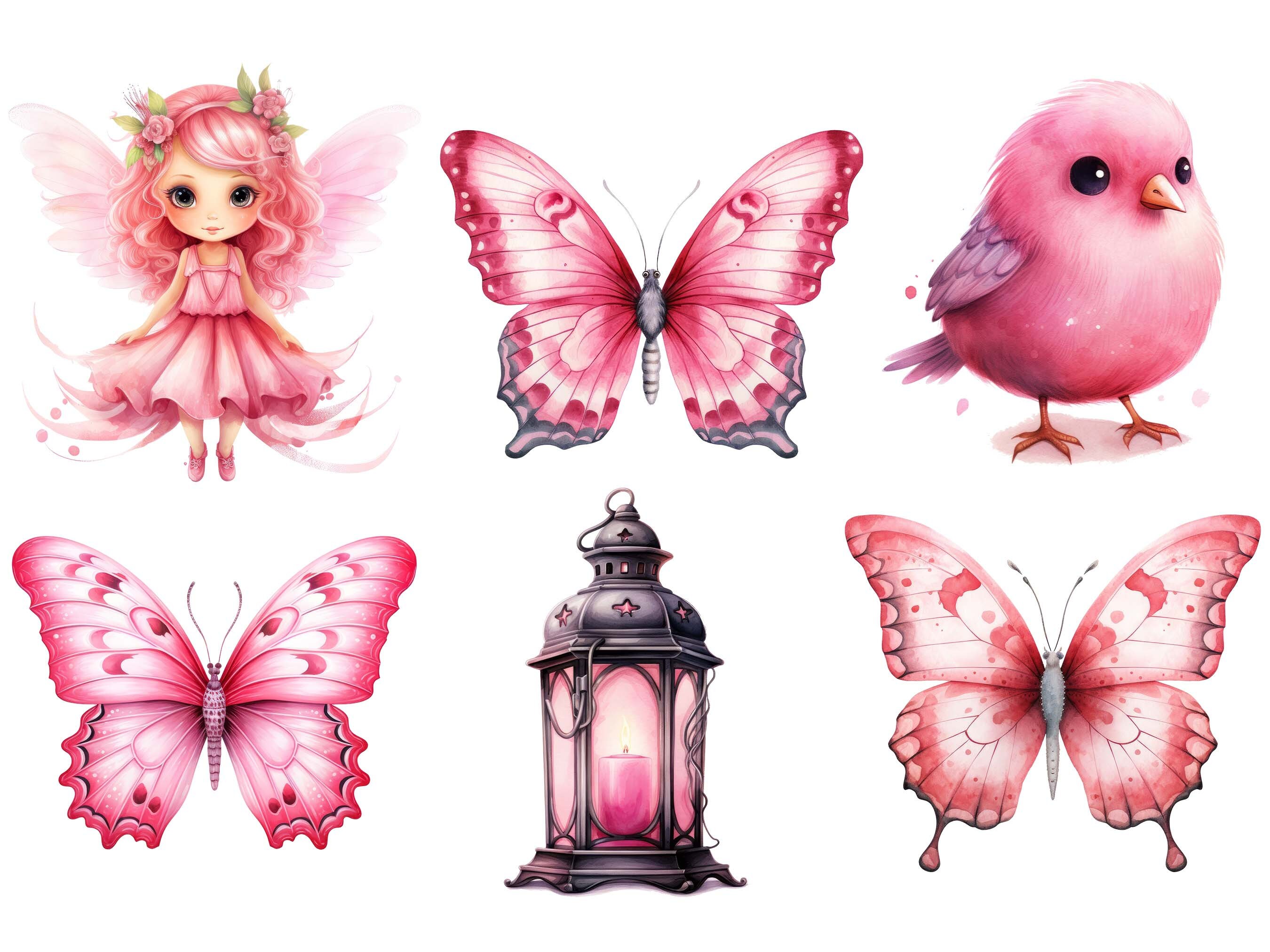 30 Watercolor Cute Fairy Clipart Bundle Sublimation Designs Digital ...