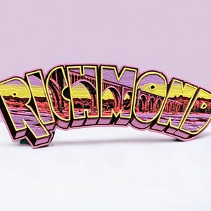 3D gedruckter Richmond Magnet - CSX Bridge - Pink Purple Lime