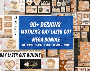 Personalized Mother's Day Mega Bundle,Laser Cut Bundle,90+ Mother's Day Designs,Mother's Day Gift,Mothers Day Puzzle,Laser Cut File Mothers