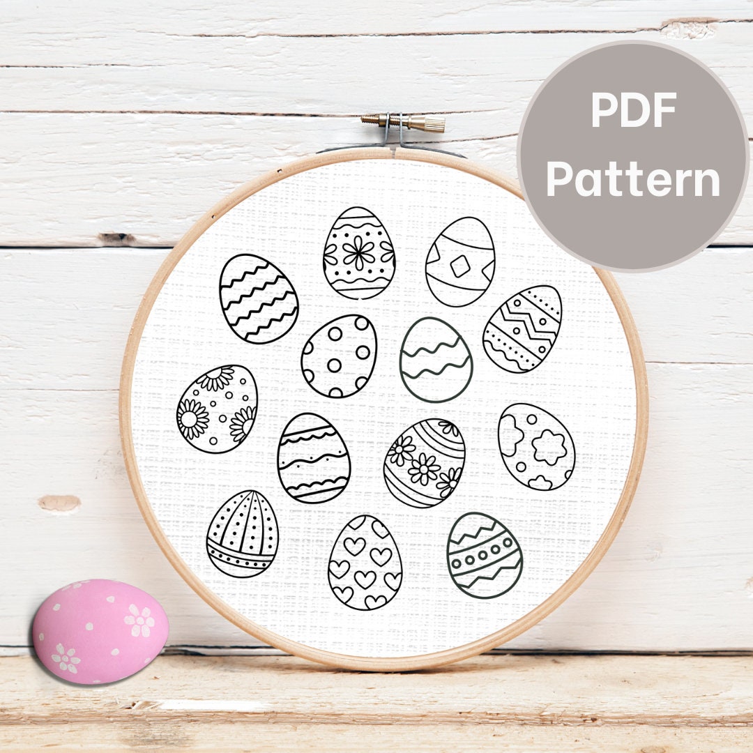 Easter Embroidery Design Bundle, Hand Embroidery Pattern PDF, Bundle of ...