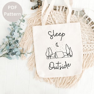 Camping Embroidery Pattern: Sleep Outside Design (PDF Download, 4-8 inch Hoop Sizes)