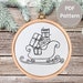 Santa's Sleigh Embroidery Pattern: Christmas Ornament Design (PDF ...