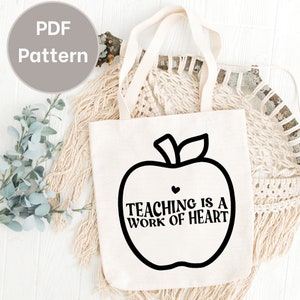 Teacher gift embroidery pattern, Teaching hand embroidery design, Teacher DIY gift