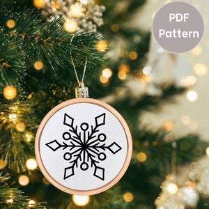 Snowflake embroidery design, Christmas embroidery design, Winter embroidery pattern PDF
