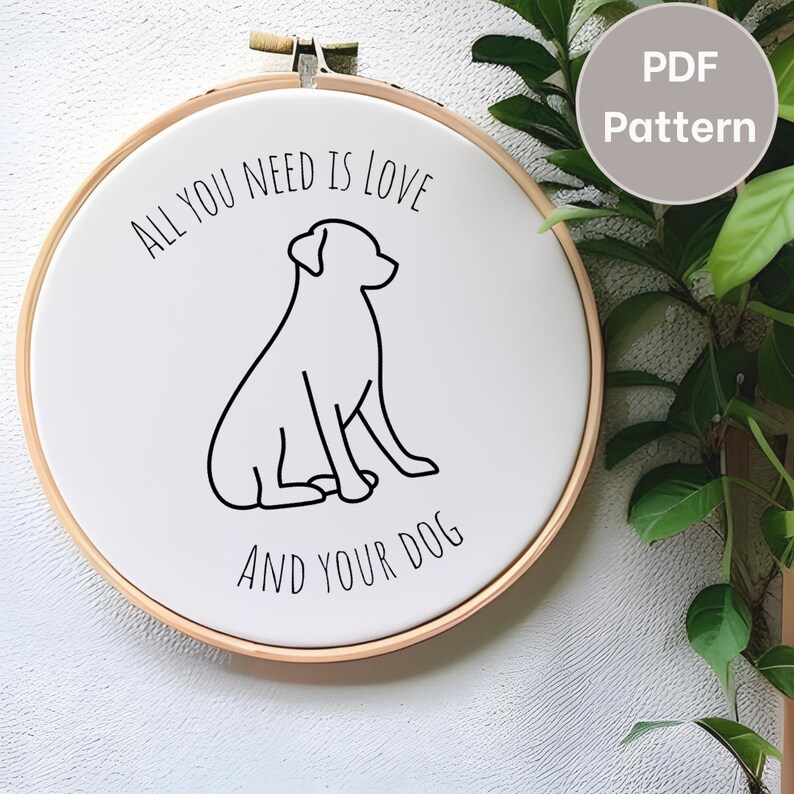Dog Embroidery Design, Hand Embroidery Pattern PDF, All You Need is ...
