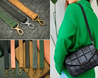 Leather Crossbody Bag Strap - 10 Different Colors, Gifts for Her, Custom Strap for Bags, Birthday Gifts, Handbag Strap Black Brown Green Red