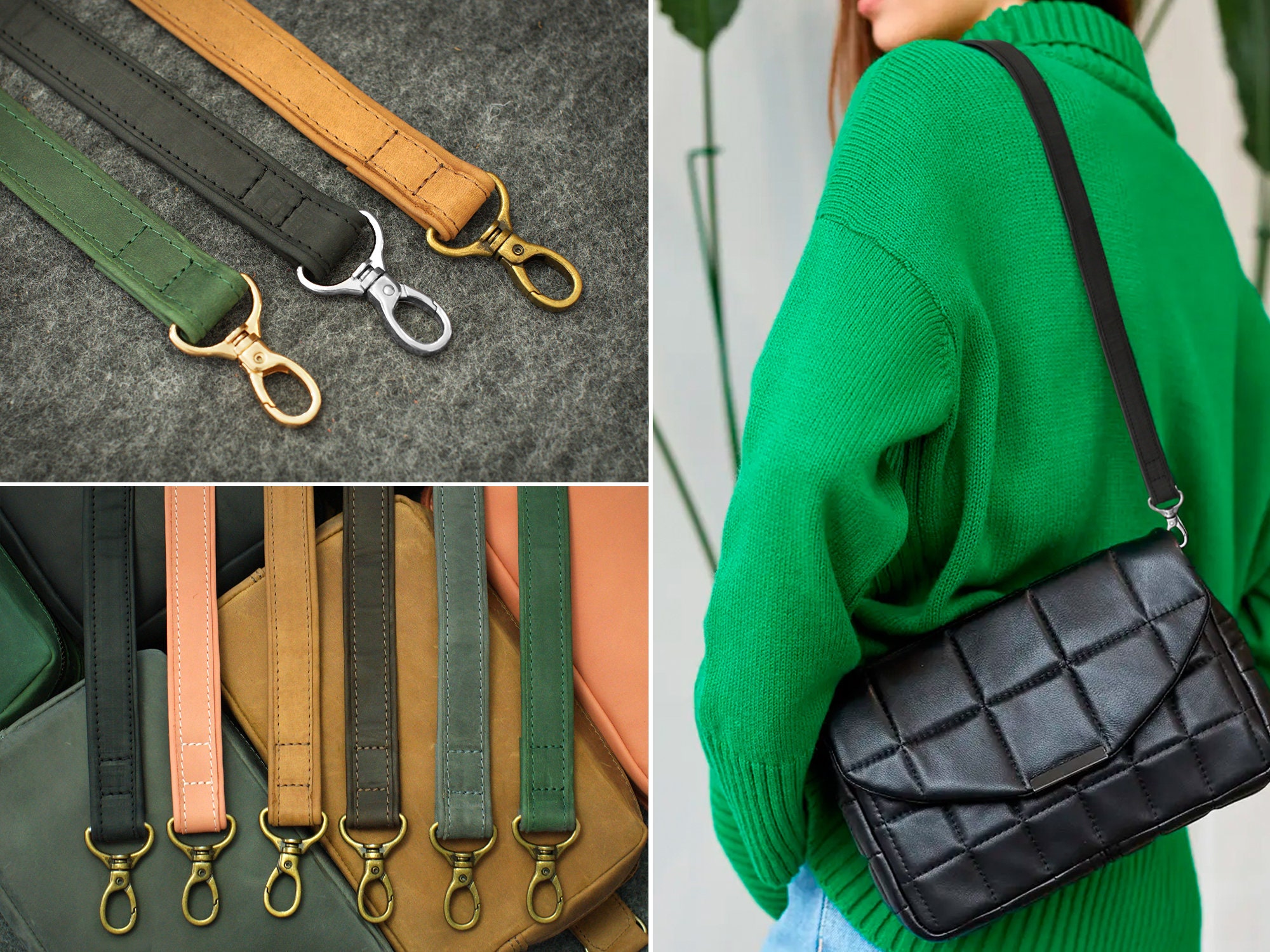 24” byhands Genule Leather Shoulder Bag Straps/Purse Handles, Tan (40-4125)