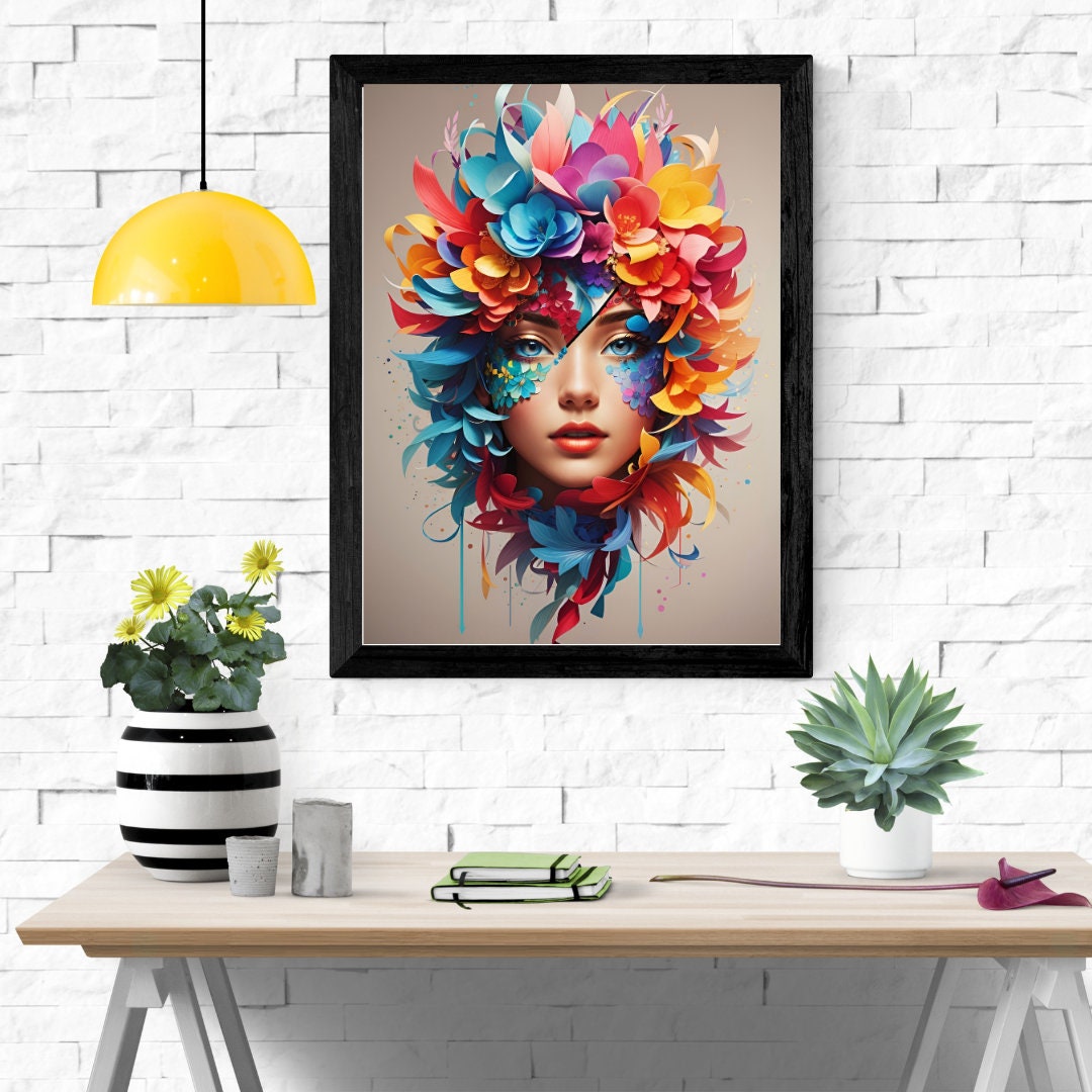 Digital Printable Art 4k Portrait Art for Wall, Living Room, Bedroom ...