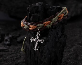 Pulsera con foto de proyección,Pulsera con imagen boho para hombres y mujeres,Pulsera de cuero personalizada,Joyería conmemorativa,Regalos para él